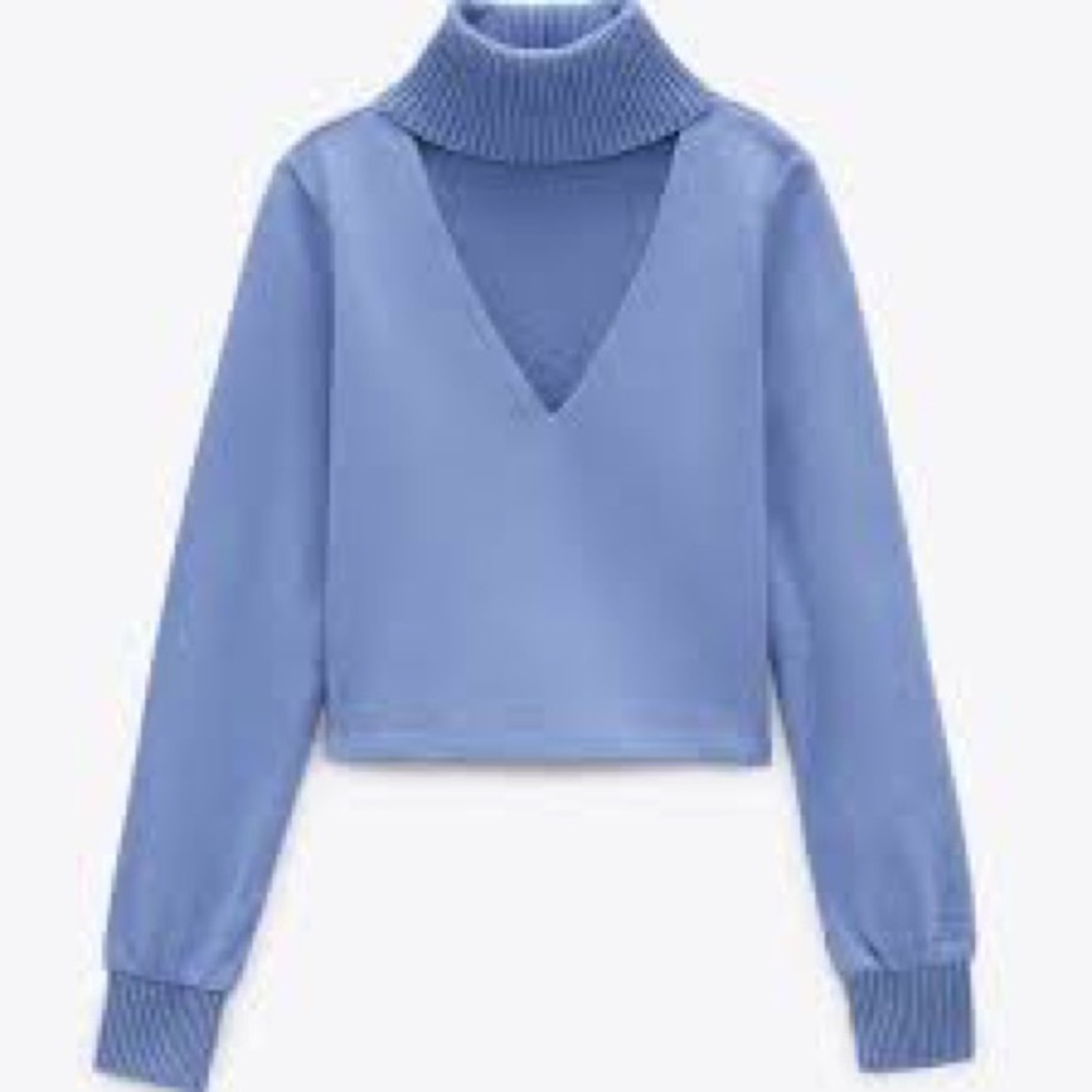 Zara blue cutout sweater